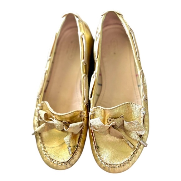 Coach Shoes - Coach Gold Metallic Rubber Sole Slip On Loafer Flat Size 7 Business Casual
